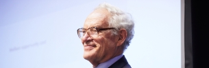 Side photo of Charles Goodhart, Emeritus Professor of Finance at LSE